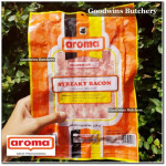 Aroma Bali frozen pork BACON STREAKY steak cuts 1cm 3/8" (price/pack 4pcs 550g)